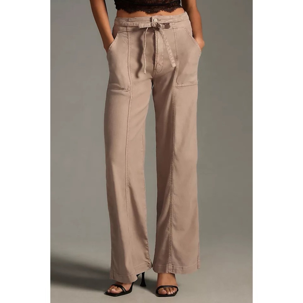 HUDSON Tie-Waist Wide-Leg Linen Pants